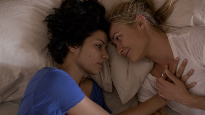 Mandahla Rose (left) and Julia Billington (right) in ALL ABOUT E - Photo courtesy of Wolfe Video